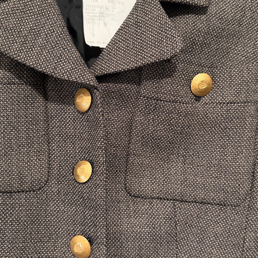 Vintage Wool Military Jacket Blazer Neutral Brown Size Small - Picture 5 of 13